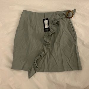 Nasty Gal Green Belted Mini Skirt